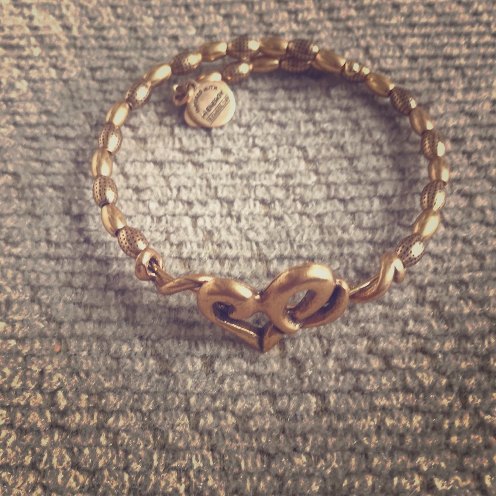 Alex and Ani gold heart bracelet